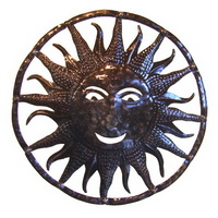 Haitian oil drum art sun